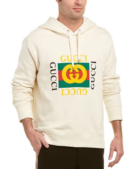 gucci logo sequin hoodie|white Gucci logo hoodie men.